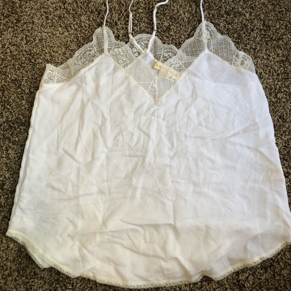 Love stitch cami tank with lace trim
